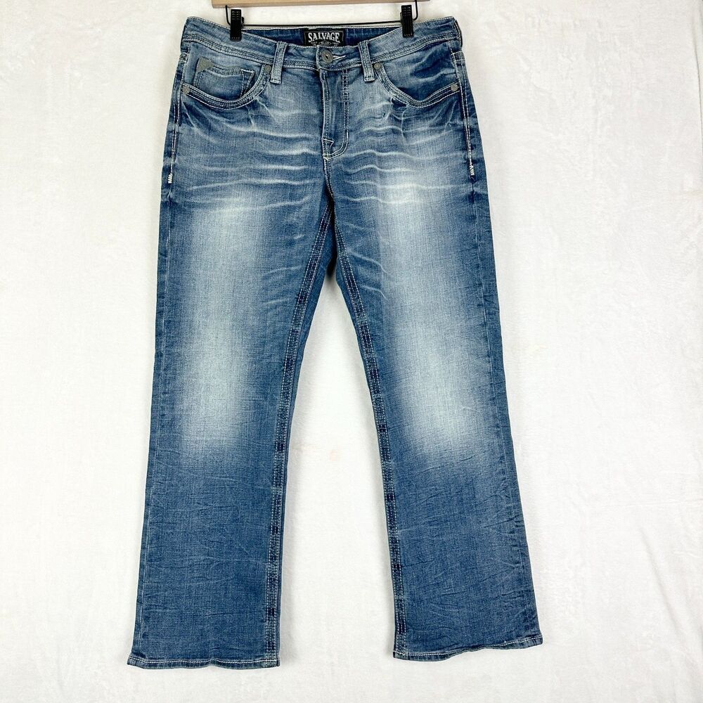 Buckle Salvage Mayhem Bootcut Jeans Size 33x30 Stretch